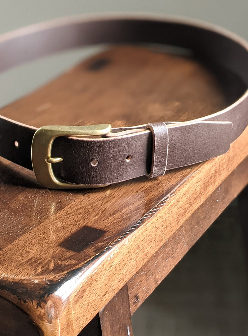 modjūl premium leather belt. Handmade in Canada using Italian leather and quality hardware.